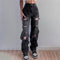 Hip Hop High Waist Straight Jeans With Rough Edges And Holes